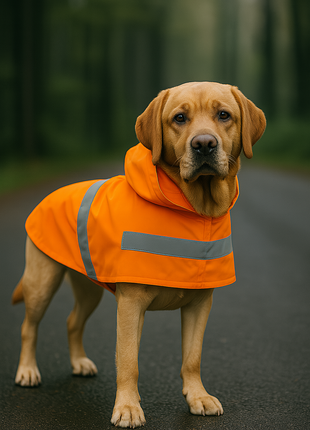 Parisian Pet 'Orange Raincoat' for Dogs & Cats, Waterproof Pet Outerwear, Dog Raincoat for Rain, Pet Rain Protection, Orange