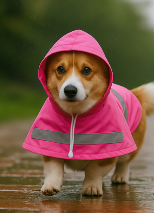 Parisian Pet 'Pink Raincoat' for Dogs & Cats, Waterproof Dog Raincoat, Designer Pet Coat, Pink