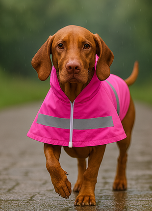 Parisian Pet 'Pink Raincoat' for Dogs & Cats, Waterproof Dog Raincoat, Designer Pet Coat, Pink
