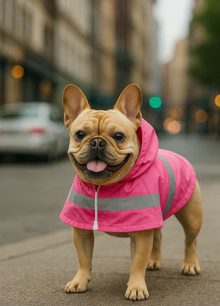 Parisian Pet 'Pink Raincoat' for Dogs & Cats, Waterproof Dog Raincoat, Designer Pet Coat, Pink