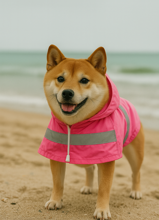 Parisian Pet 'Pink Raincoat' for Dogs & Cats, Waterproof Dog Raincoat, Designer Pet Coat, Pink