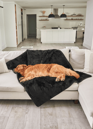 PupProtector™ Short Fur Waterproof Throw Blanket - Midnight Black