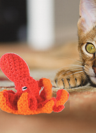 Handmade Catnip Toy | Julie the Kraken Chunkle Puff Infused with Miracle Nip Botanicals