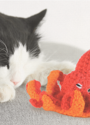 Handmade Catnip Toy | Julie the Kraken Chunkle Puff Infused with Miracle Nip Botanicals