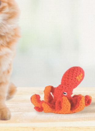 Handmade Catnip Toy | Julie the Kraken Chunkle Puff Infused with Miracle Nip Botanicals