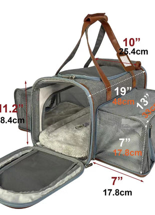 Mr. Peanut's Gold Series Big Apple XL Size Airline Compliant Double Expandable Pet Carrier