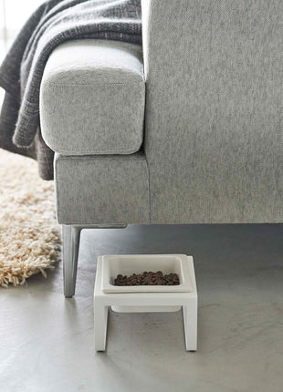 Single Pet Food Bowl - Tall - Steel + Ceramic