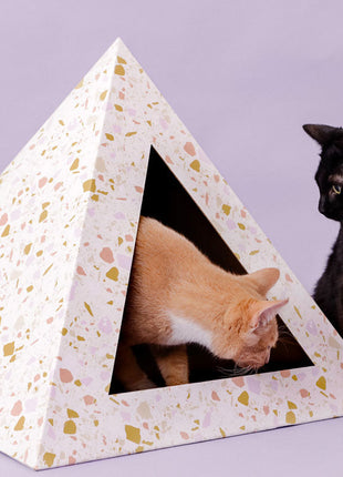 'Terrazzo' Cardboard Cat Pyramid