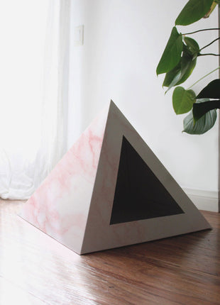 'Rose Quartz' Cardboard Cat Pyramid