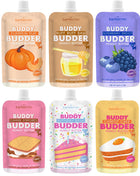 6 Pack BUDDY BUDDER (4oz Squeeze Packs) - 100% all natural dog peanut butter, Made in USA