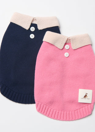 Nooee Pet Polo Wool Sweater – 100% Wool Knit with Classic Collar