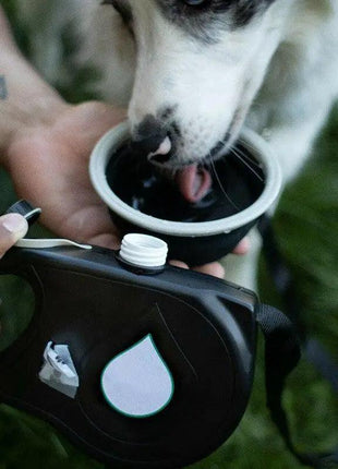 New 3 IN 1 Pet Leash With Built-in Water Bottle Bowl & Waste Bag Dispenser Modern Design
