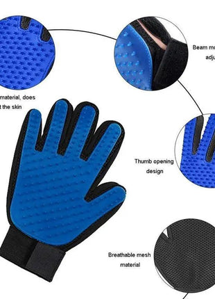 Shower & Grooming Glove -Gentle Brush for Pet Hair Removal