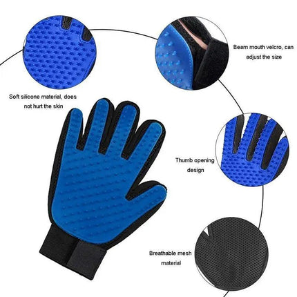 Shower & Grooming Glove -Gentle Brush for Pet Hair Removal