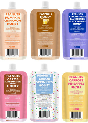 6 Pack BUDDY BUDDER (4oz Squeeze Packs) - 100% all natural dog peanut butter, Made in USA