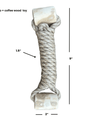 hemp rope + coffee wood toy