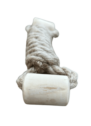 hemp rope + coffee wood toy