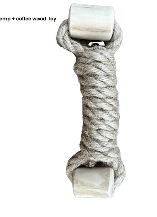 hemp rope + coffee wood toy