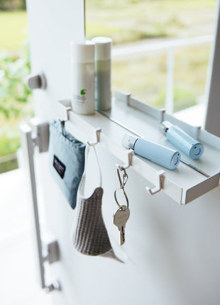 Magnetic Mirror with Storage Rack - Glass