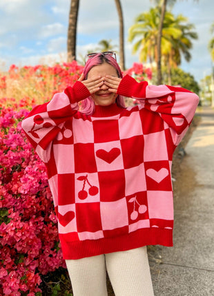 Oversized Human Knitted Love Sweater