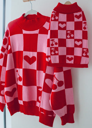 Oversized Human Knitted Love Sweater
