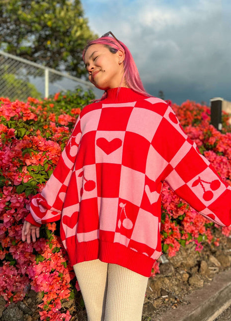 Oversized Human Knitted Love Sweater
