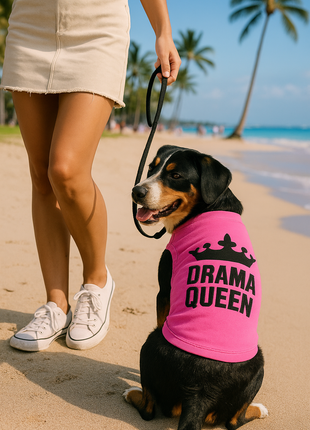 Parisian Pet 'Drama Queen' Embroidered Dog & Cat Shirt - Trendy Pet Apparel, Pink