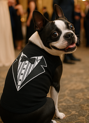 Parisian Pet 'Tuxedo' Stylish Dog Outfit – Premium Cotton Formal Wear for Special Occasions, Black