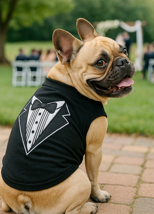 Parisian Pet 'Tuxedo' Stylish Dog Outfit – Premium Cotton Formal Wear for Special Occasions, Black