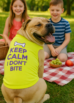 Parisian Pet 'Keep Calm' T-Shirt for Dogs & Cats – Fun & Relaxing Pet Apparel, Light Green