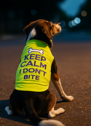 Parisian Pet 'Keep Calm' T-Shirt for Dogs & Cats – Fun & Relaxing Pet Apparel, Light Green