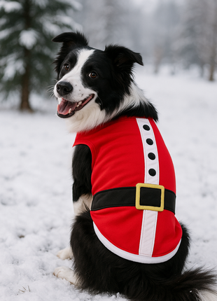 Parisian Pet 'Santa'Dog Shirt - Christmas Pet Apparel for Holiday Cheer, Red