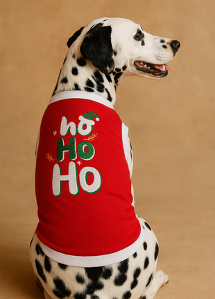 Parisian Pet 'Ho Ho Ho' Pet Holiday Shirt - Christmas Dog Outfit, Red