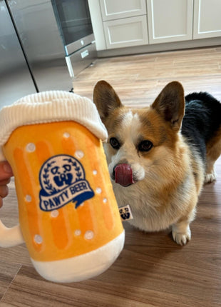 PAWTY BEER PLUSH DOG TOY