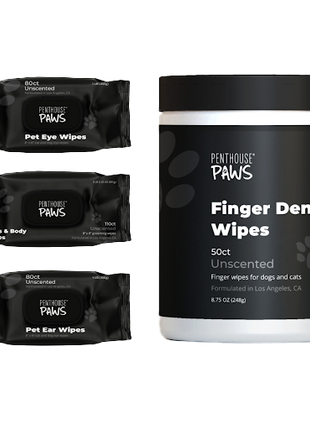 Complete 4-in-1 Pet Grooming Wipes Kit