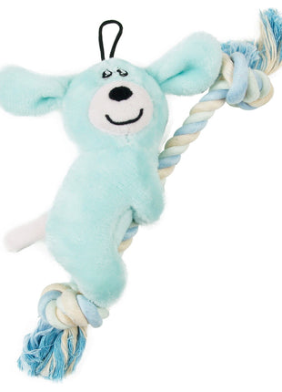 Pet Life ® 'Broom-Lick' Plush and Jute Rope Squeaking Newborn Cat and Dog Toy
