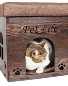 Pet Life ® 'Kitty Kallapse' Collapsible Folding Kitty Cat House Tree Bed Ottoman Bench Furniture