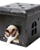 Pet Life ® 'Kitty Kallapse' Collapsible Folding Kitty Cat House Tree Bed Ottoman Bench Furniture