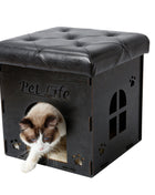 Pet Life ® 'Kitty Kallapse' Collapsible Folding Kitty Cat House Tree Bed Ottoman Bench Furniture