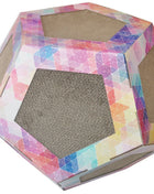 Pet Life ® 'Octagon Puzzle' Designer Premium Quality Kitty Cat Scratcher Lounge Toy & House with Catnip