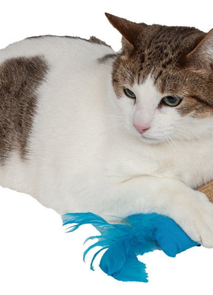 Pet Life ® 'Duffle Feathered' Squeak and Crinkle Teaser Plush Cat Toy