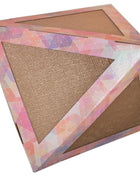 Pet Life ® 'Triangular Puzzle' Designer Premium Quality Kitty Cat Scratcher Lounge Toy and House with Catnip