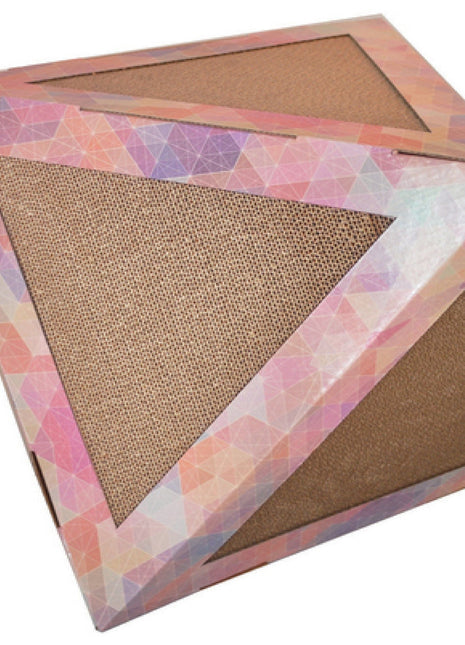 Pet Life ® 'Triangular Puzzle' Designer Premium Quality Kitty Cat Scratcher Lounge Toy and House with Catnip