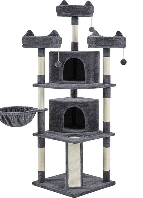 Renwick 69in Large Cat Tree Tower with Condos &amp; Scratching Board - Dark Gray