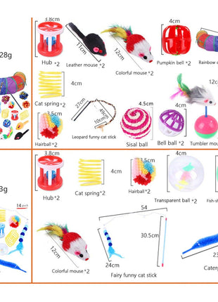 Cat Toy Set -Mouse, Balls, Interactive Toy Assortments, Tunnel & more