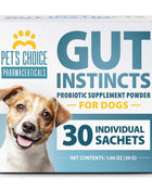 Pet's Choice Gut Instincts Probiotic Powder Packets for Dogs – Daily Digestive & Immune Support, 30 Count