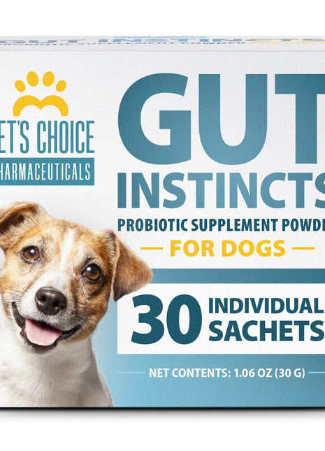 Pet's Choice Gut Instincts Probiotic Powder Packets for Dogs – Daily Digestive & Immune Support, 30 Count