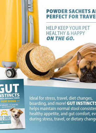 Pet's Choice Gut Instincts Probiotic Powder Packets for Dogs – Daily Digestive & Immune Support, 30 Count