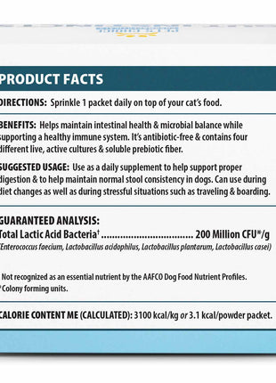 Pet’s Choice Gut Instincts Probiotic Supplement for Cats, Digestive & Immune Support, 30 Powder Packets, Made in USA