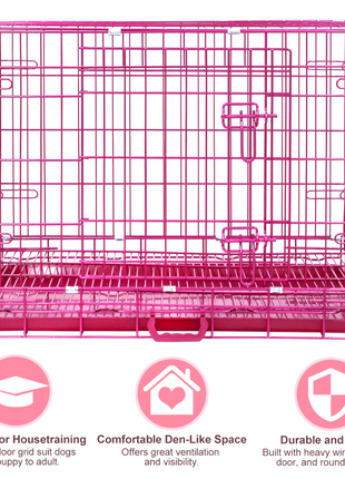 24-42" Collapsible Pink Dog Crate RED24-42 - Pup List